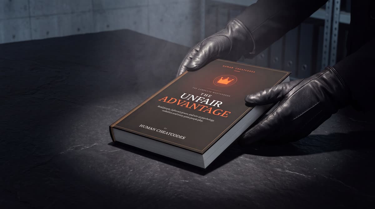 The Unfair Advantage placed on a slate table